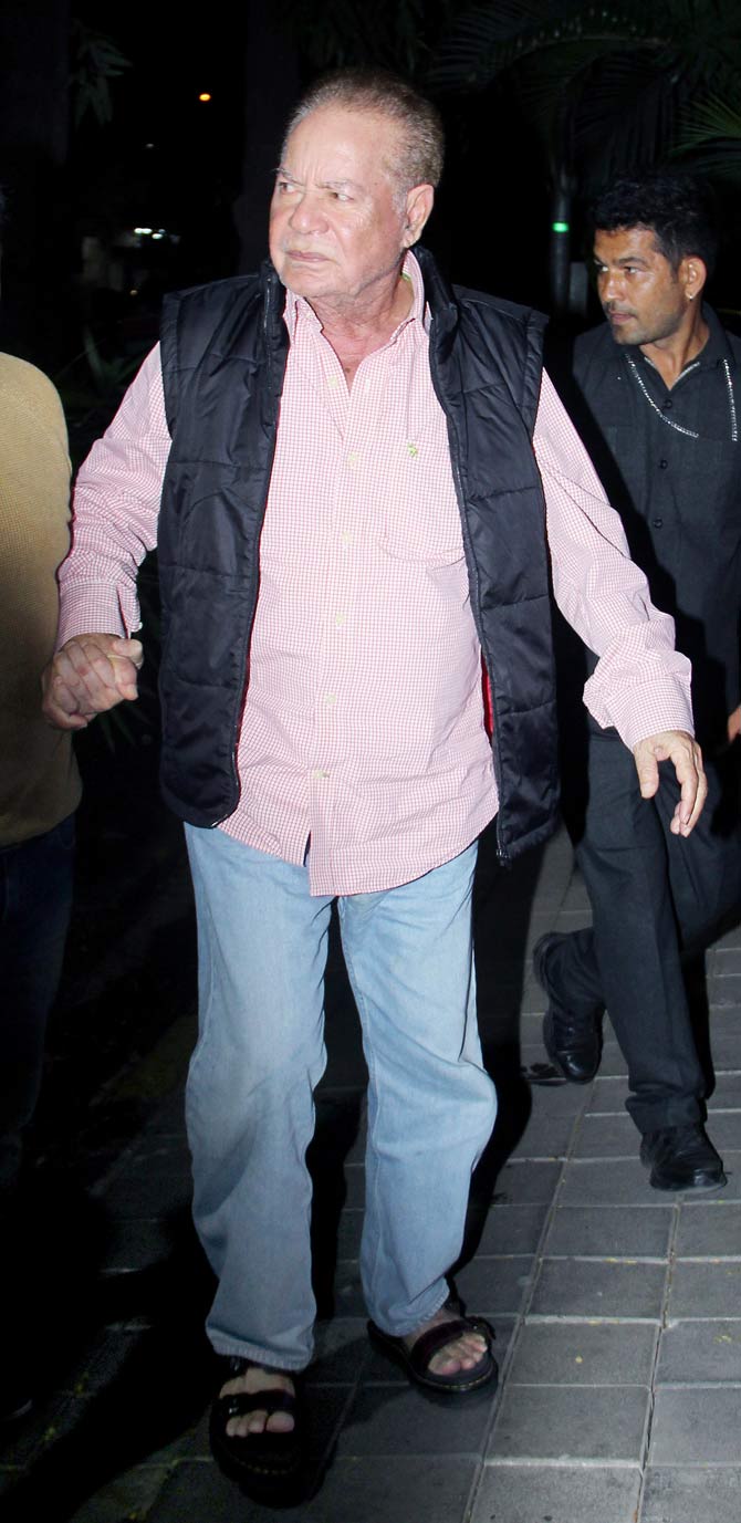 Salman Khan's father and veteran writer Salim Khan also attended the Christmas party hosted by Arpita Khan Sharma at her Bandra home.