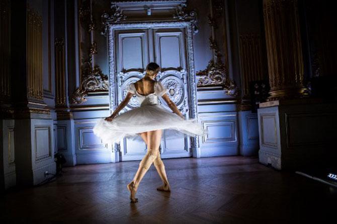 A dancer of the Paris Opera Ballet performs during the dancing show 
