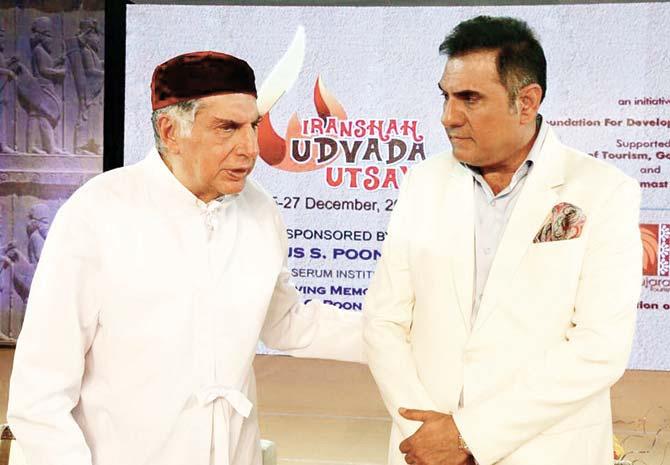 In photo: Ratan Tata with actor Boman Irani at the Iranshah Udvada Utsav, which saw the coming together of Parsis from all over the world