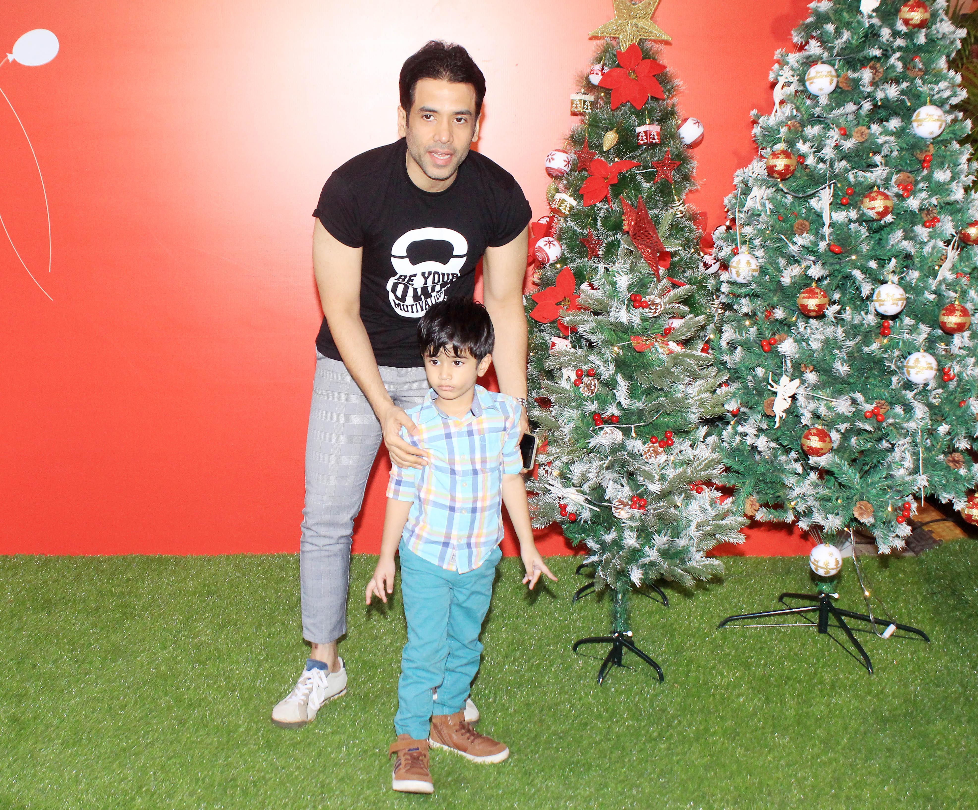 Bollywood actor Tusshar Kapoor walked in with his son Laksshya for the red carpet premiere night