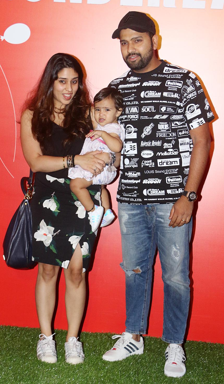 Swashbuckling cricketer and Mumbai Indians captain Rohit Sharma graced the event with his wife Ritika Sajdeh and his daughter Samaira Sharma