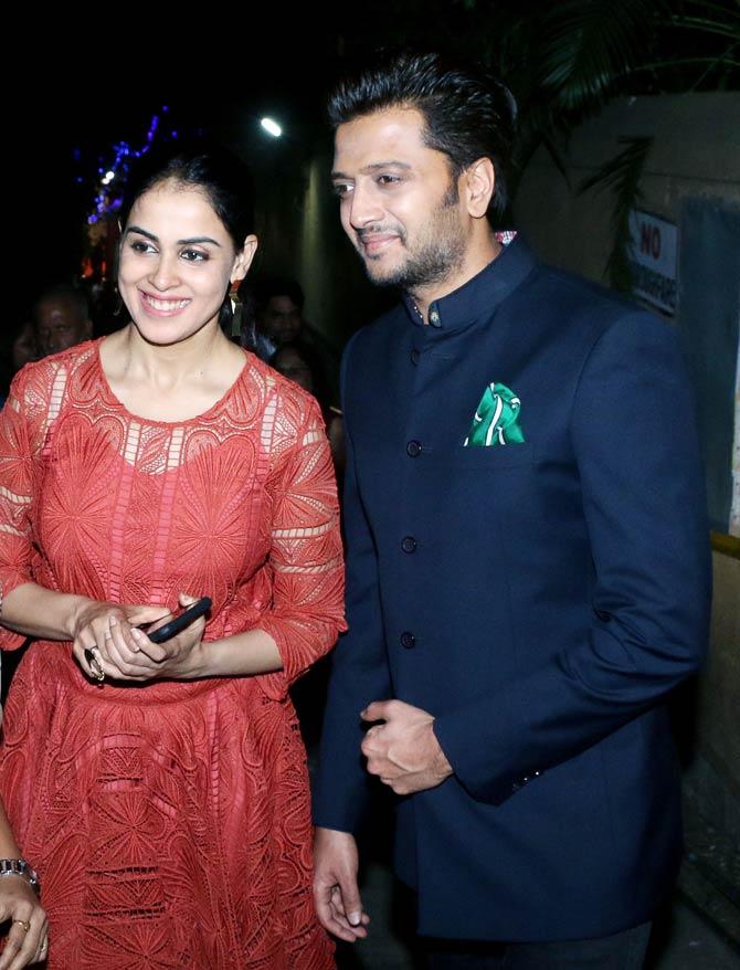Genelia D'Souza and husband Riteish Deshmukh were clicked attended Christmas Mass on December 25.