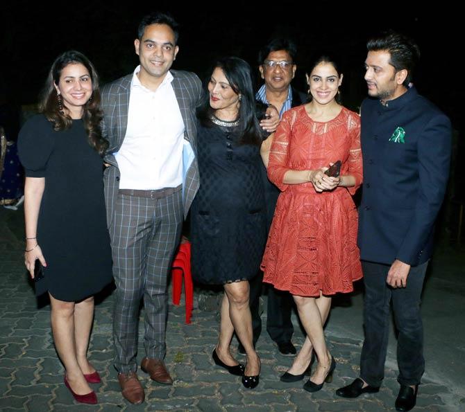 The actress couldn't stop smiling when snapped with the family after the Christmas Mass in Bandra, Mumbai.