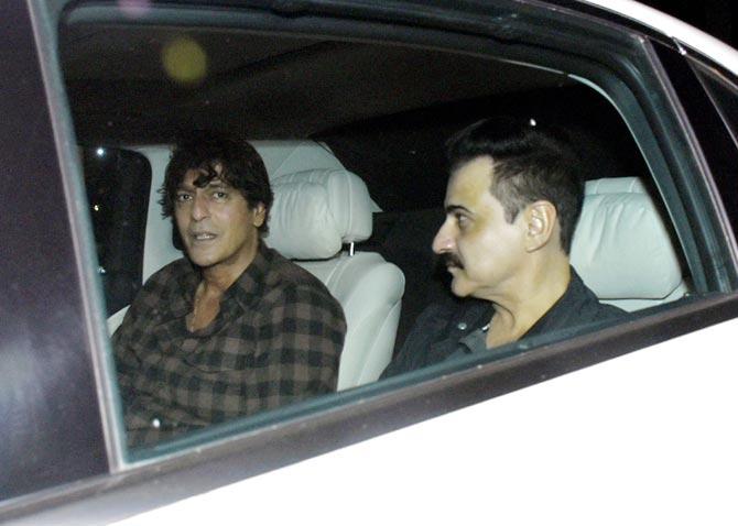 Sanjay Kapoor along with Chunky Panday arrives for the special screening of Good Newwz.