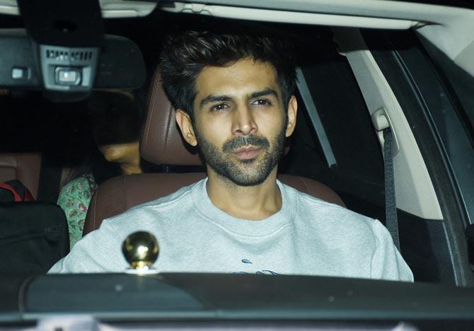 Kartik Aaryan, who last seen in Pati Patni Aur Woh, also attended the special screening of Good Newwz at YRF Studios in Andheri.