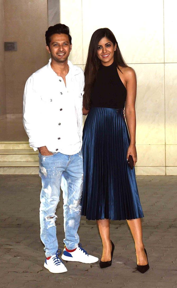 Vatsal Sheth and wife Ishita Dutta were all smiles as they arrived for Salman Khan's birthday party at Sohail Khan's residence in Bandra.