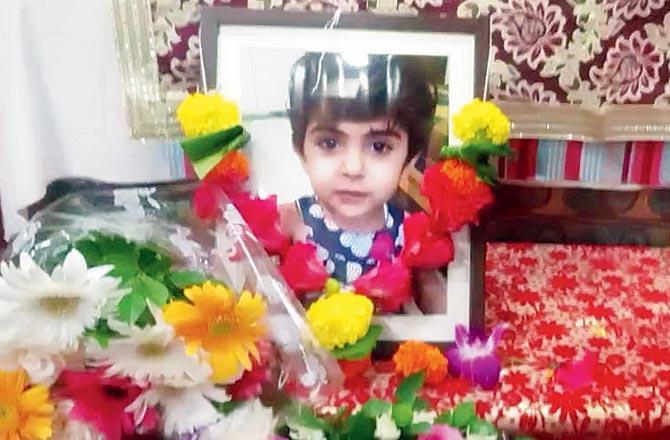 Colaba occult murder
A three-year-old girl was flung out of the seventh of an apartment building in Colaba in September. The deceased, Shanaya Hathiramani was thrown by the accused, identified Anil Chugani, who owns the flat where the incident happened. Further investigations revealed that the accused, who was the victim's father's friend, was practicing occult and was looking to kill Sanaya and her twin sister, to 'reverse a spell cast on him earlier by his former colleague' in when he was working in Casablanca, Morocco. As part of the probe, the police also contacted his wife, who said that his behaviour was unpredictable, and she was on the verge of separating from him.