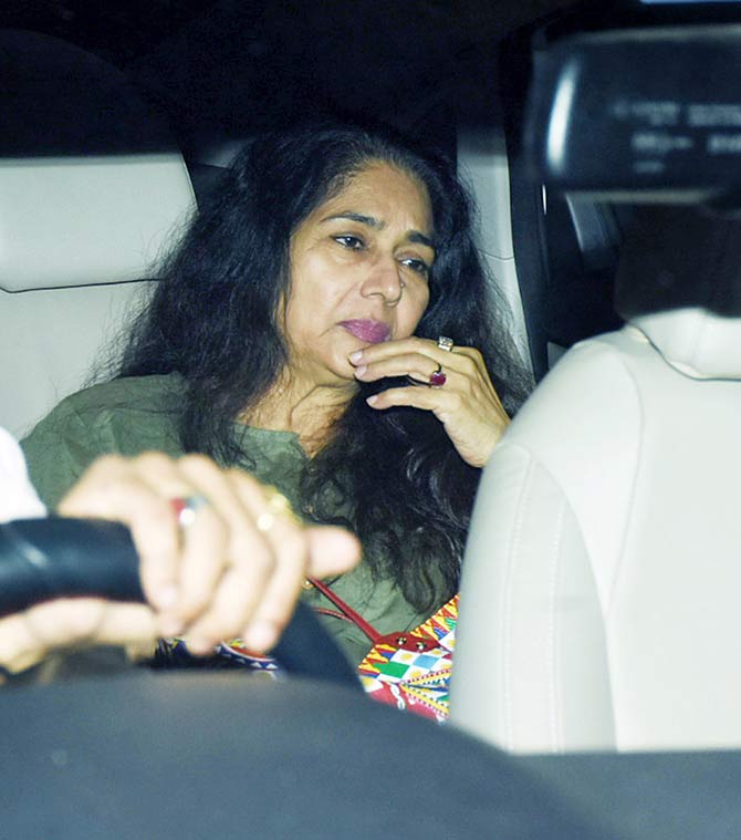 Bhumi Pednekar arrives with mother Sumitra Pednekar for the special screening of Pati Patni Aur Woh in Andheri.