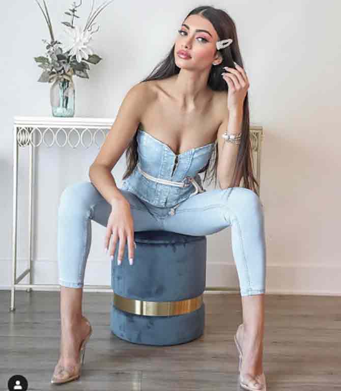Panday poses for many high-end fashion brands such as Fila, Manish Malhotra, Falguni and Shane Peacock, Superdown and many more.