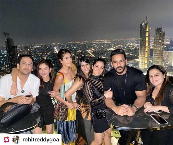 Ekta Kapoor and her squad - Vikas Gupta, Ridhima Pandit, Karishma Tanna, Anita Hassanandani and her husband Rohit Reddy are in Thailand these days to usher New Year. And boy, they are having a blast! This picture was shared by Rohit Reddy on his Instagram account, where the entire gang is seen all decked up all set to rock the night. Reddy captioned the picture: One night in Bangkok... (All pictures/Official Instagram accounts of Ekta Kapoor, Karishma Tanna, Ridhima Pandit, Vikas Gupta, Anita Hassnandani Reddy and Rohit Reddy)