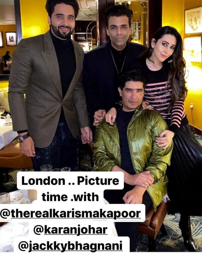 Oh, did we not mention Jackky Bhagnani? Yes, the actor-turned-producer too was in London to ring in his New Year. Manish Malhotra shared this picture as his Insta-story.