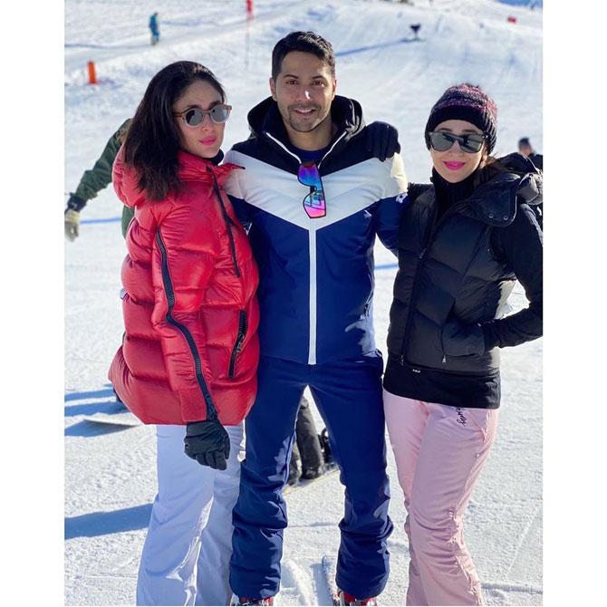 Varun Dhawan ran into sisters Karisma and Kareena Kapoor while they were enjoying 