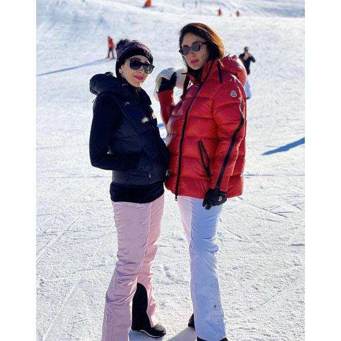Karisma took to Instagram to share pictures with her sister from the vacation in Switzerland. 
