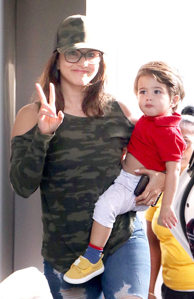 Sunny Leone Was Snapped With Daughter Nisha Kaur Weber And Twin Sons Asher Singh Weber And Noah Singh Weber At Their Playschool In Juhu Mumbai Sunny leone becomes mother of twin boys; mid day
