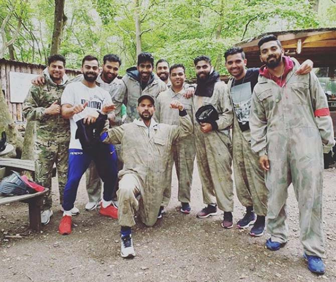 During the cricket World Cup 2015, Jadeja shared this picture with Indian cricket teammates - Kuldeep Yadav, Virat Kohli, Rohit Sharma, Jasprit Bumrah, Dinesh Karthik, KL Rahul and Shikhar Dhawan.
