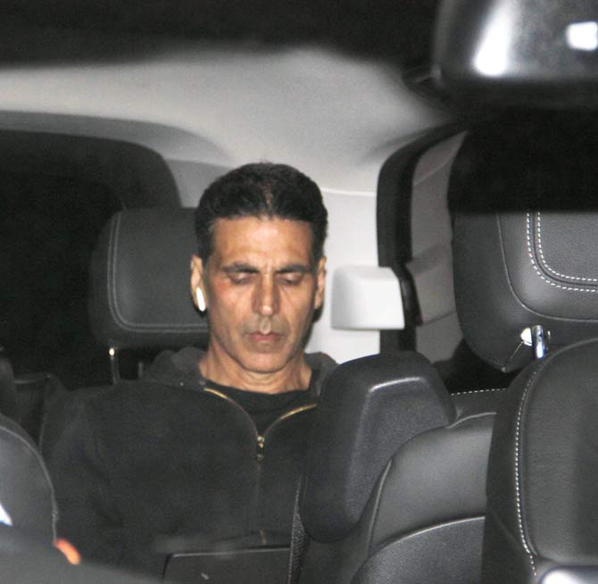 It was surprising to see Akshay Kumar at the screening of Pati Patni Aur Woh and as he came, seemed rather busy on his phone. When it comes to comedy, there's hardly anyone that can rival this sharp comedian, and let's see what he has to say about the film.