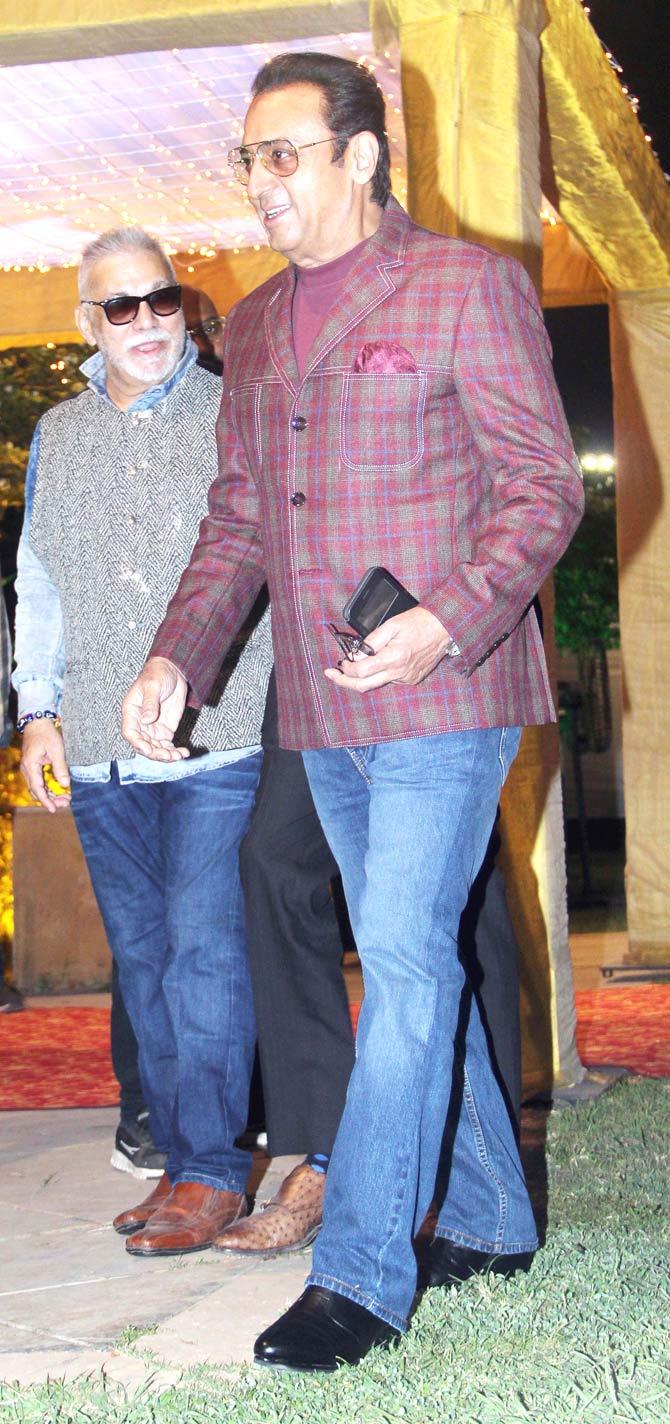 Gulshan Grover also attended the reception. The popular actor donned a maroon suit and denim.