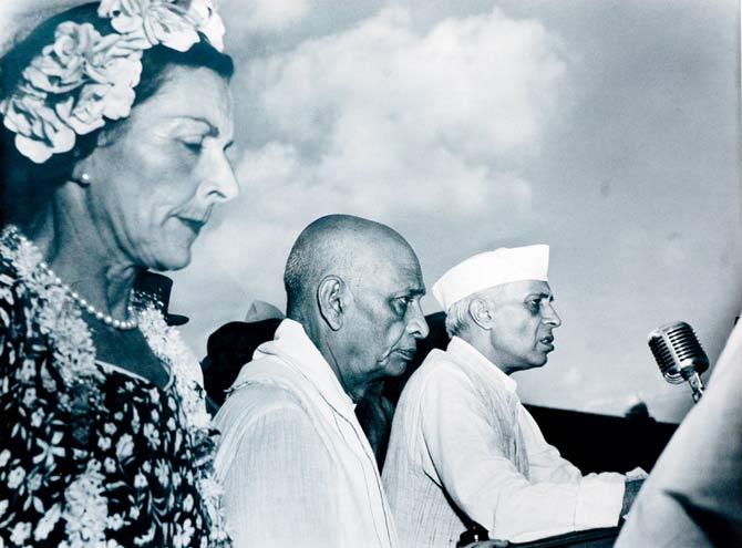 Sardar Vallabhbhai Patel with Jawaharlal Nehru at a public event