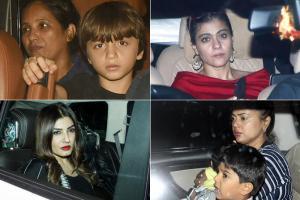 Adira Chopra birthday bash: SRK with AbRam, Kajol with Yug, Sameera Reddy attend