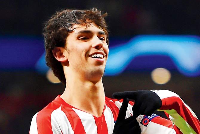Atletico Madrid’s Joao Felix celebrates scoring against Lokomotiv Moscow during the Champions League tie in  Spain. PIC/Getty Images