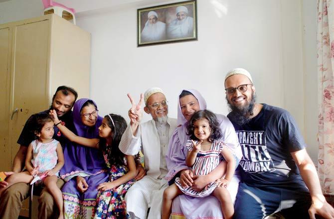 Juzer Rokadia and his family at the Anjeerwadi accommodation