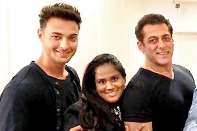 Salman Khan with Arpita and Aayush Sharma