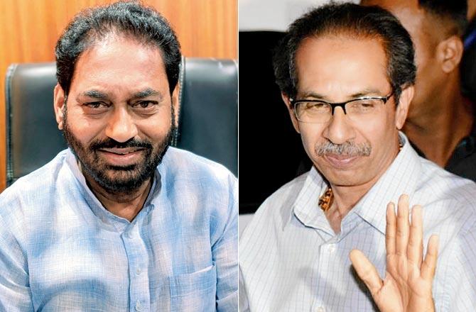 PWD Minister Nitin Raut; (right) CM Uddhav Thackeray