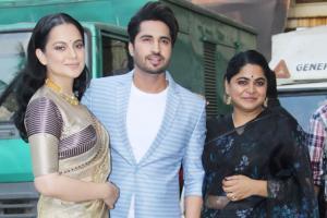 Kangana Ranaut and Jassie Gill at Panga trailer launch in Juhu