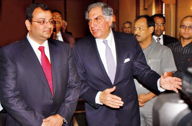 Cyrus Mistry and Ratan Tata. Pic/Getty Images