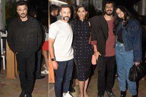 Anil Kapoor with Sonam, Anand, Rhea, Harshvardhan dine out in Bandra