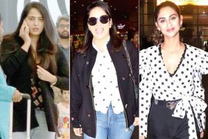 Anushka Shetty, Daniel-Sunny, Krystle D'Souza clicked at Mumbai airport