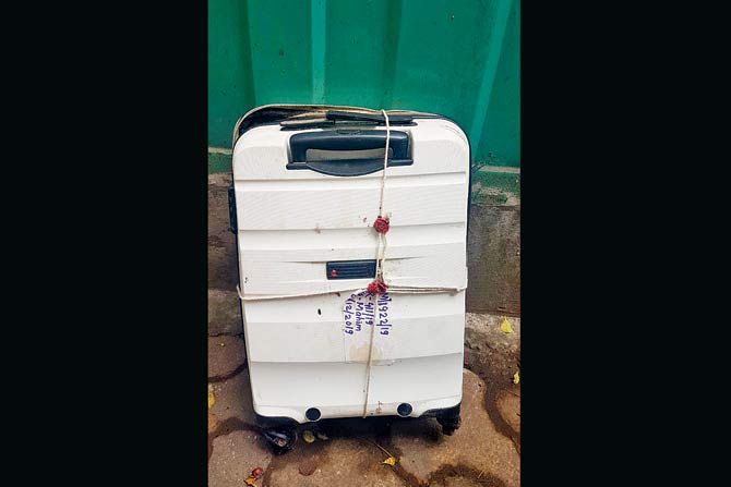 Bag containing Rebello’s body parts which washed ashore near Mahim