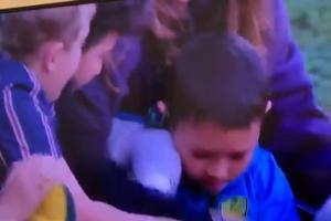 Warner gifts helmet to kid after triple ton, older boys take it away