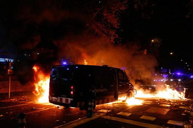 A van of Catalan regional police 