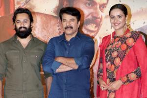Mammootty and the cast at Hindi trailer launch of Mamangam in Juhu
