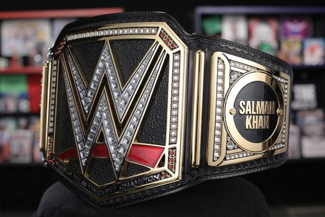 A look at the customised WWE belt