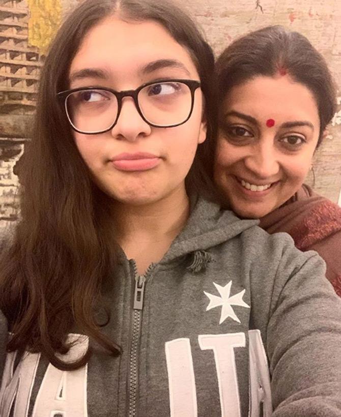 And her own daughter!In this photo, Smriti trolled her daughter, Zoish Irani and captioned the photo, 