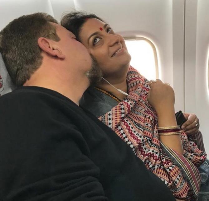 When Smriti got 'romantic'!Smriti Irani who is generally known to share week-of-the-day posts on Instagram took a break from her usual 'hating' for days and this time around shared a loving post with hubby Zubin Irani. While sharing the picture, Smriti wrote: The 10-Year Challenge; find someone who can make your smile reflect in your eyes the way Zubin Irani does in mine!