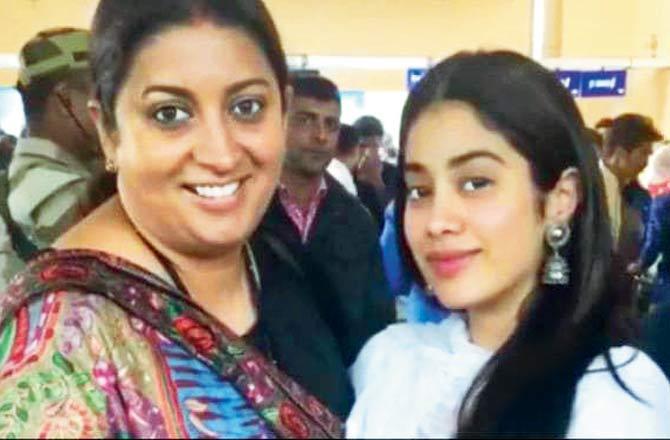 When Smriti Irani was called an 'Aunty'During one of her travel days, Smriti Irani bumped into Dhadak actress Janhvi Kapoor at the Delhi airport where the actress called her aunty which left the minister quite amused. Smriti shared a boomerang video of Janhvi Kapoor and her, wherein Janhvi is seen winking at Smriti while the latter is smiling for the camera. While sharing the video, Smriti captioned: The someone shoot me' moment —When Jahnvi Kapoor sweetly apologises for continuously calling you aunty & you say 
