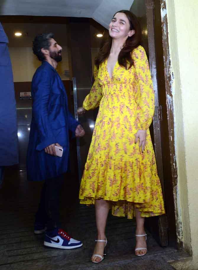 Alia Bhatt and Jim Sarbh were spotted at the Gully Boy screening at PVR Juhu, Mumbai. All pictures/Satej Shinde