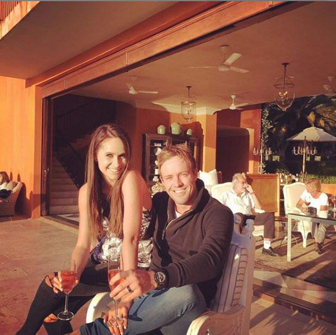 AB de Villiers shared this picture from a holiday with his wife Danielle