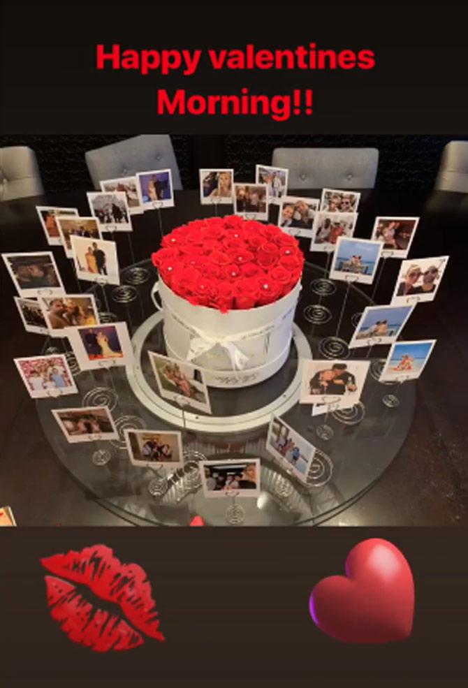 Rio Ferdinand posted this picture of some photos of himself and his wife Kate Wright on Valentine's Day.