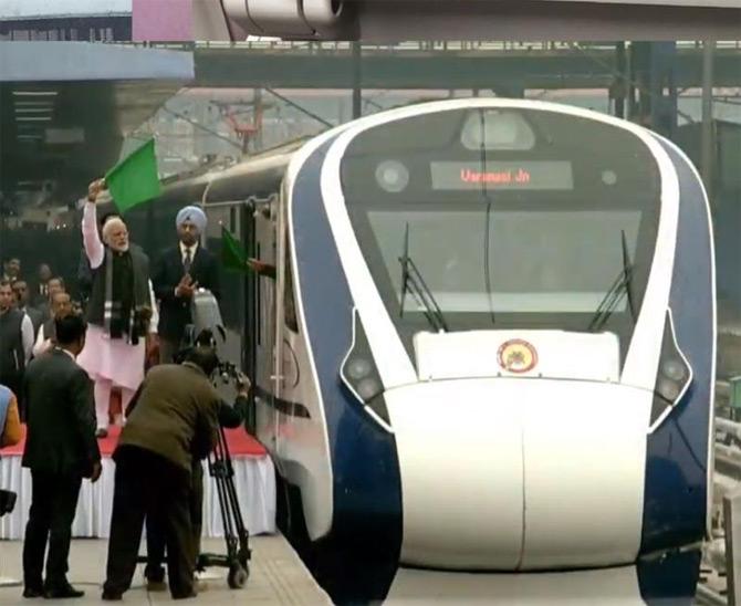 The train which was recently renamed Vande Bharat Express will begin operations from February 17. The train will travel from Delhi to Varanasi in nine hours and forty-five minutes, which includes stoppage time of 40 minutes each at Kanpur and Allahabad where there will be special programmes.