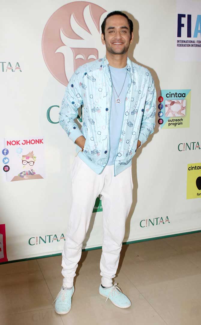 Vikas Gupta also attended the CINTAA's ActFest, and the producer opted for a white jogger's pants, paired with a blue jacket, t-shirt and sneakers. 