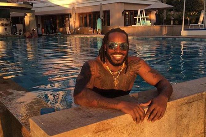 Chris Gayle is ranked as one of the most successful ODI batsmen in the history of West Indies cricket.
In pic: Chris Gayle chilling in a swimming pool.