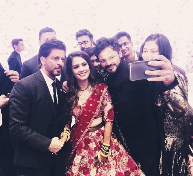 In photo: Newly-wed bride Mitali Borude is seen in awe of Bollywood superstar Shah Rukh Khan