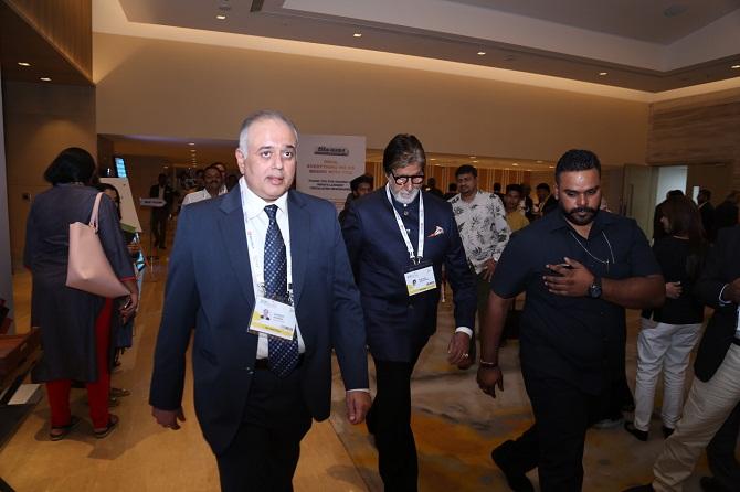 Srinivasan K Swamy, chairman and MD of RK Swamy BBDO Pvt Ltd; Sri Sri Ravi Shankar and Pradeep Guha were also present at the event. 