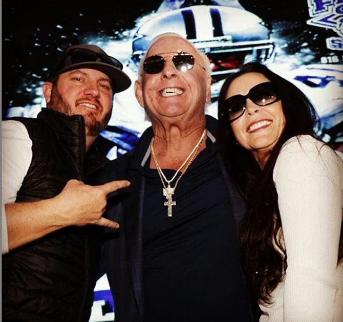 Ric Flair posted a picture from the Tailgate Party in Dallas, Texas, that he attended with wife Wendy Barlow.