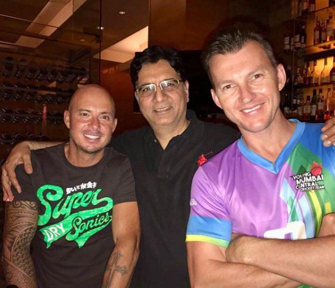  In picture: Herschelle Gibbs with former Australian fast bowler Brett Lee.