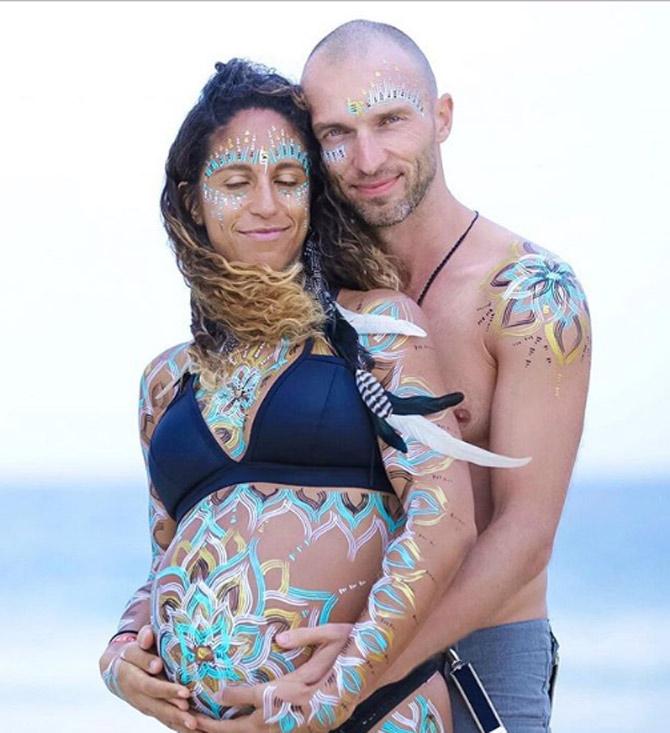Honza and Claudine announced the arrival of their baby girl in the most unique and creative photo shoot ever. The photo shoot incorporated a tribal theme with lots of colours and arts involved in it. 